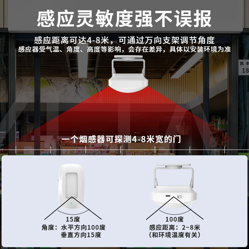 欢迎光临感应g器进门门铃迎宾店铺门口来人语音提醒提示器门店叮
