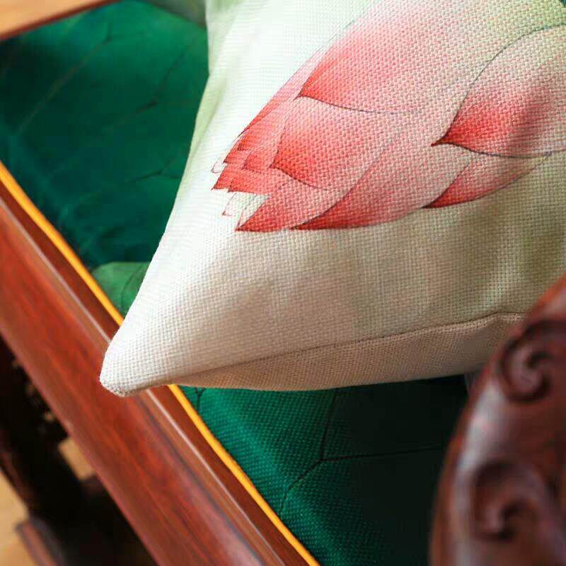 抱枕靠垫中式亚麻禅意腰枕新中式中国风红木椅子坐垫沙发抱枕套