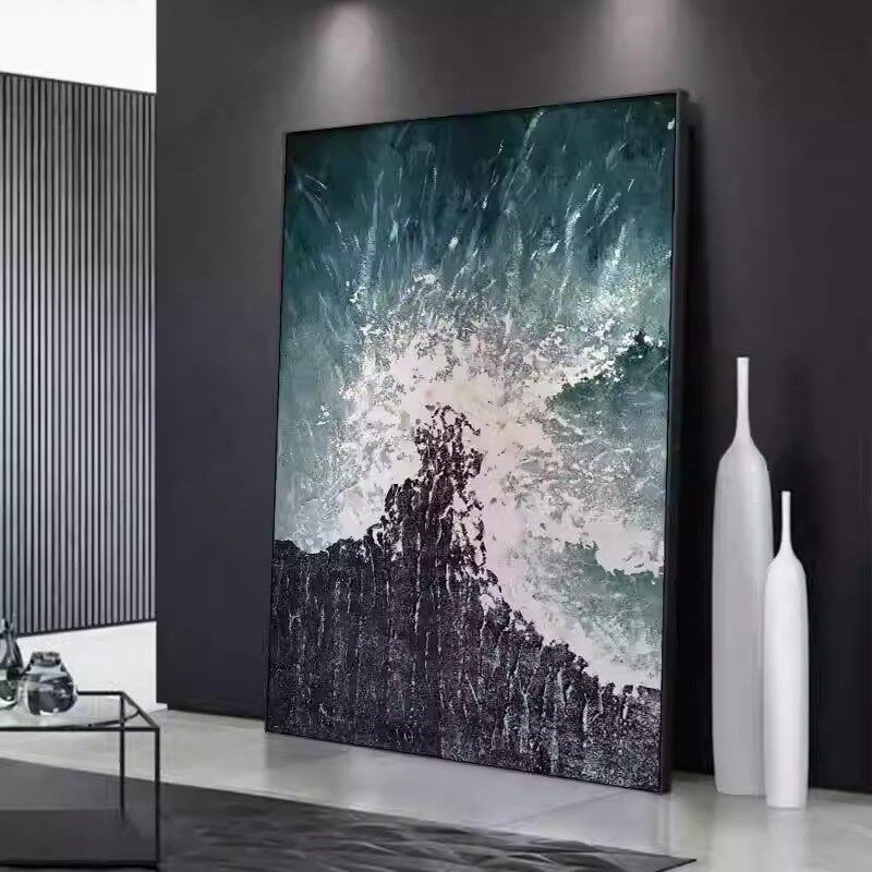 黑白走廊过道壁画抽象高级感沙发落E地画装饰画入户玄关艺术挂画