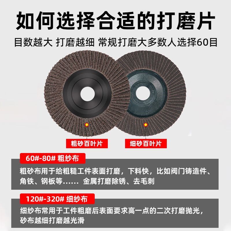 角磨机百叶片抛光轮百叶轮手砂A轮木工打磨片木头金属不锈钢抛光