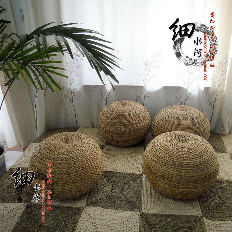 藤编球形坐墩蒲团换鞋凳圆凳榻榻坐垫矮凳修禅瑜伽垫修禅坐垫圆墩