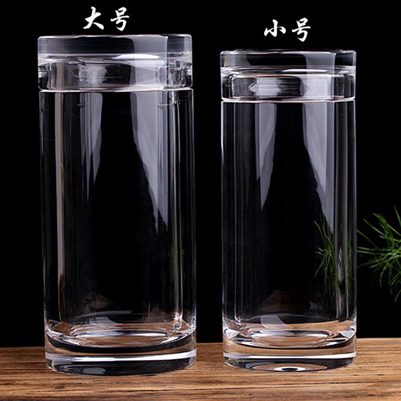 天然白水b晶手工茶杯带盖水杯 茶具 个人杯 主人杯 办公室喝茶杯