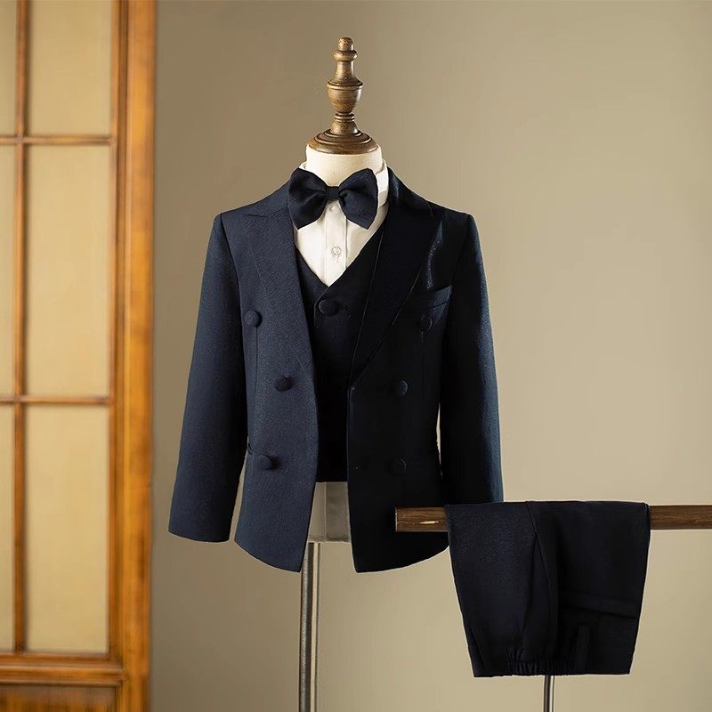 儿童礼服套装男童西装高端主持人小男孩花童西服走秀钢琴演出服夏
