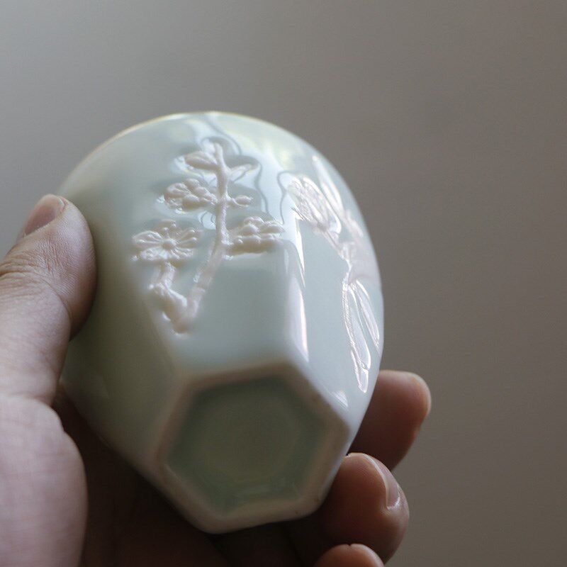 梅兰竹菊提梁壶茶具套装家用陶瓷泡茶壶I茶杯茶盘中式简约客厅整