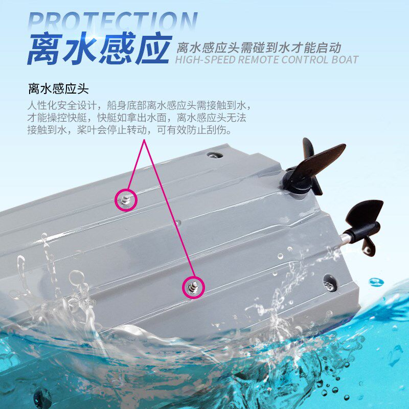 水上灯光遥控船无线高速快艇轮船手势感应电动男S孩儿童玩具船模