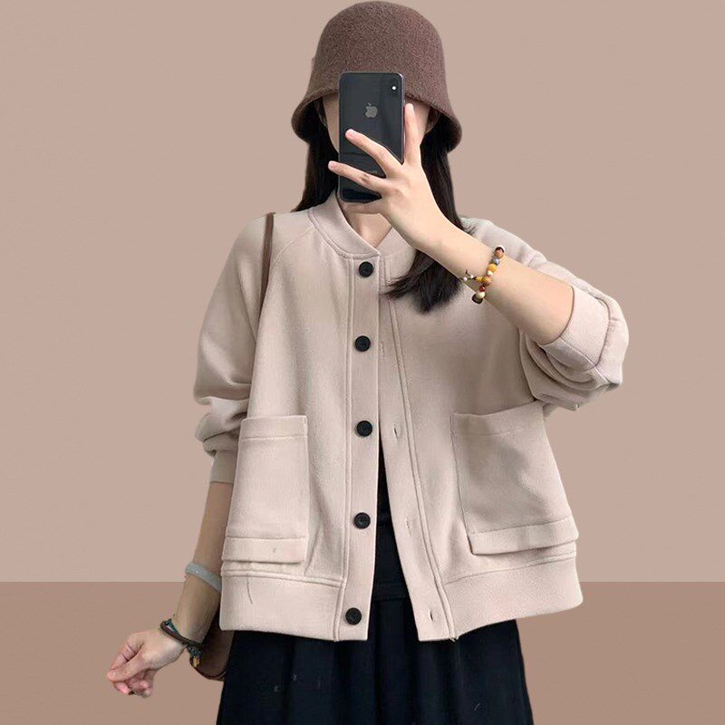 2025春秋季新款棒球服女士短外套开衫上衣短款小个子爆款女装洋气