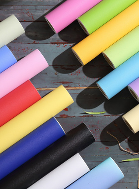 墙纸自粘温馨卧室壁纸防水PVwC宿舍寝室纯色办公室墙贴房间墙纸5