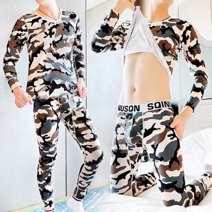 纯棉保暖内衣秋冬季 套装 打底薄款 线衣线裤 男士 紧身棉毛衫 秋衣秋裤