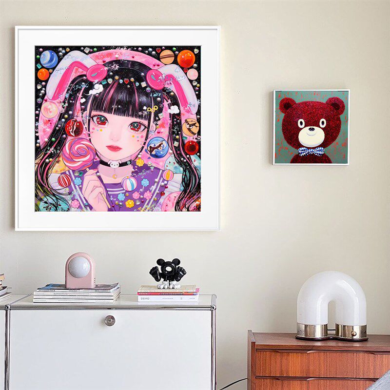 巽千沙都甜兔糖果少女潮流艺术版画可爱卡通人物装饰Z画卧室挂画