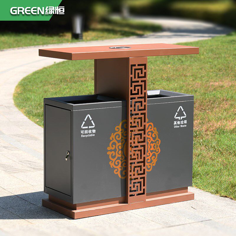户外垃圾桶不锈钢商用古典风格环保果皮箱景区古镇分类垃圾果皮箱