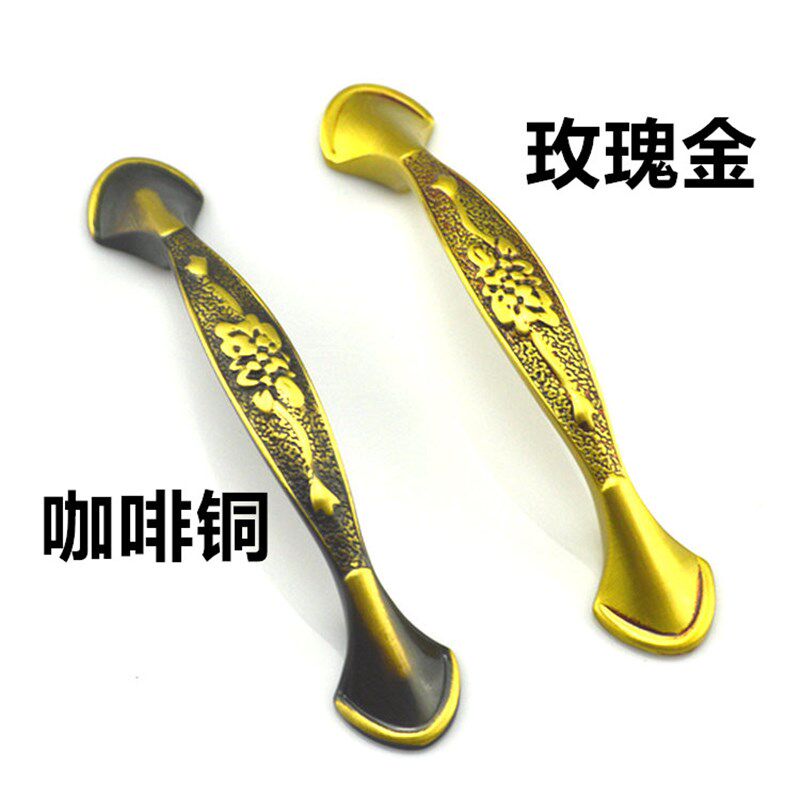 纯铜小拉手 欧式美式仿古铜抽屉拉手 中式橱柜衣柜门把手孔距96mm