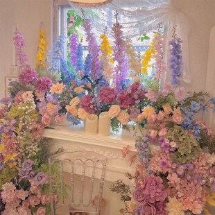 莫奈花园造景仿真花瀑布婚礼布置打卡多款 搭配出片高颜值仿真花 式