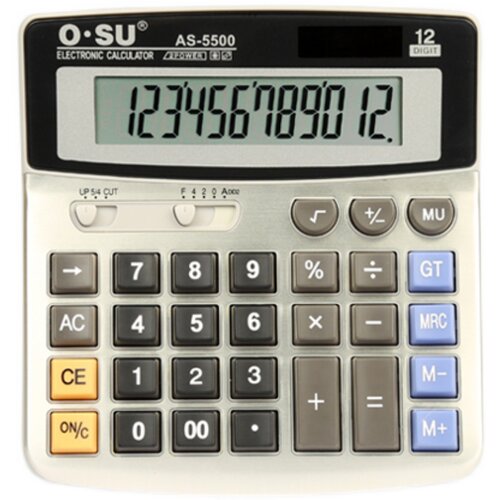 奥数计算器AS-5500多功能财务办公计算机 AS5500太阳能计算机