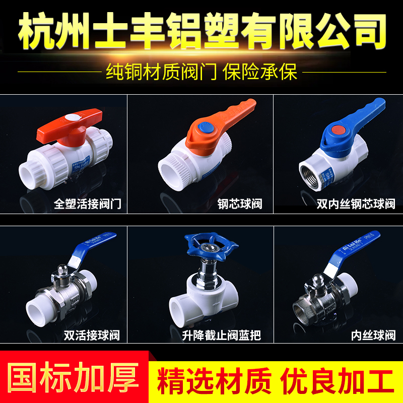 4分20 6分25PPR水管管件配件内丝接头快接双活接全塑球阀热熔阀门