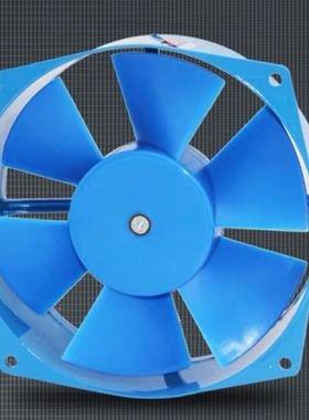 配电柜散热风扇AC220v 工业小风扇 静音轴流风机 200FZY2-D蓝色