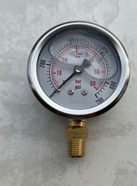 YN-63  YN601  耐震压力表60bar 900psi 6mpa ZG1/4 60-63-68mm