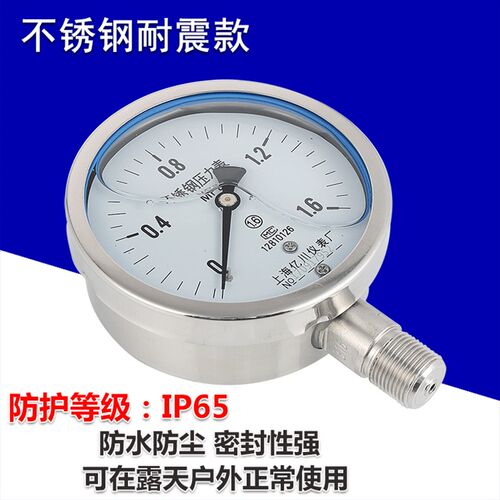 YN100BFYTN-100BF1.6/2.5/40/100mpa全不锈钢耐震抗震防震压力表