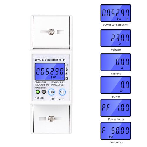 单相2P液晶智能导轨式电表220v多功能RS485通讯远程抄表电能表