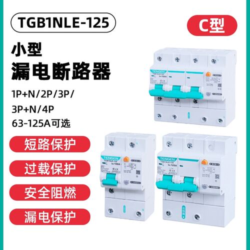 TENGEN天正TGB1NLE-125漏电保护器断路器空气开关漏保2P 3P 100A