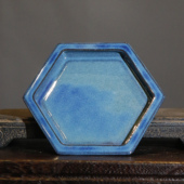 紫砂花盆陶瓷盆景盆托盘底座无孔水培假山盆附石菖蒲盆均釉觅陶乡