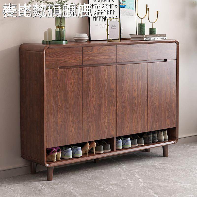 麦比梵新中式鞋柜纯全实木大容量家用门口客厅小户型入户玄关一体收纳