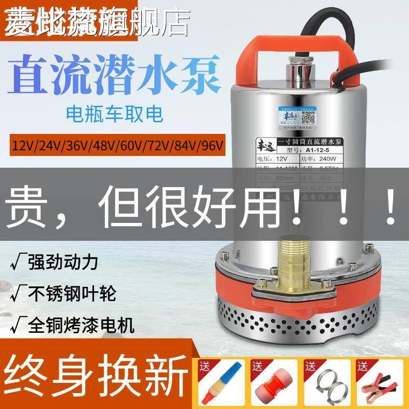 麦比梵丰远直流水泵电瓶 车 电动 车 潜水泵12v24v36v48v60v72伏农用抽水机摆件饰品垫垫床笠拉车