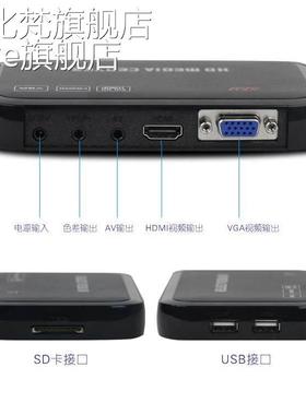 麦比梵开机自动机盘循环播放1080P高清播放VGA硬盘播放器电视UUSB广告H6摆件饰品床笠拉车