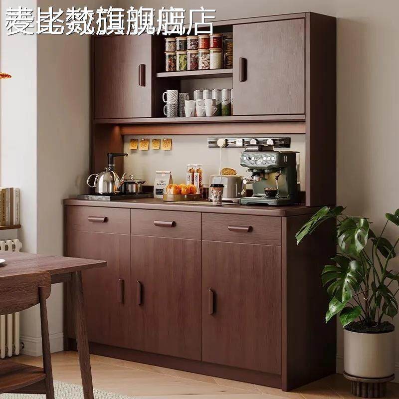 麦比梵实木餐边柜靠墙一体酒柜茶水柜厨房橱柜客厅置物柜子储物柜收纳