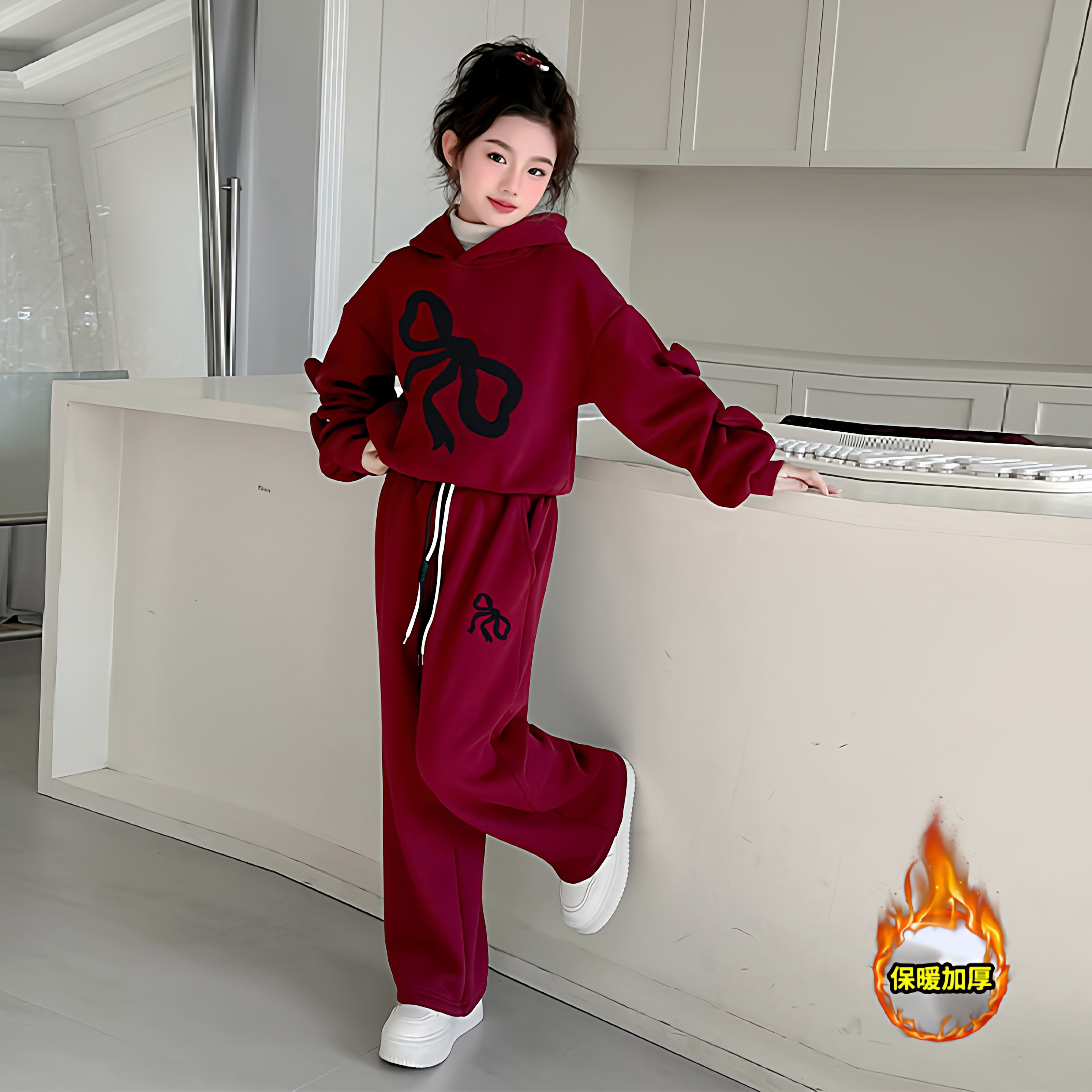 女童韩系穿搭秋装2025新款儿童洋气炸街卫衣套装女大童早秋运动服