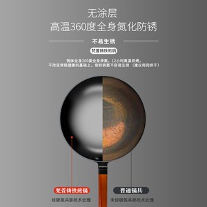 梵萱铸铁锅平底锅千层饼牛u排煎锅早餐锅煎蛋饼锅烙饼锅铁锅无涂
