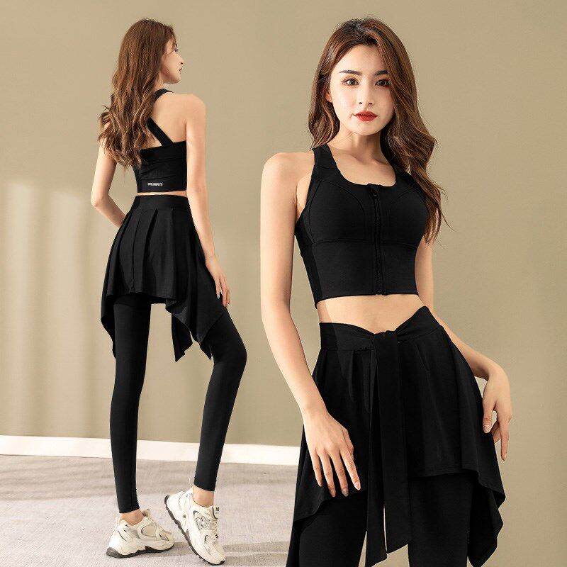 胖mm大码羽毛球服女跑步运动套装女网球裙裤健身衣高颜值瑜伽背心