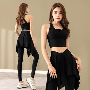 胖mm大码羽毛球服女跑步运动套装女网球裙裤健身衣高颜值瑜伽背心