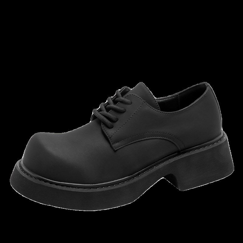 皮鞋男款秋冬加绒商务休闲鞋2023新款大头工装鞋厚底Y低帮马丁靴