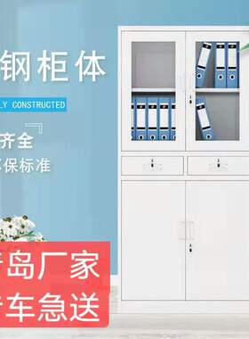 青岛办公室文件柜铁皮凭证资料柜档案柜员工更衣柜带锁矮柜储物柜