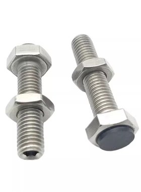 SUST6 8 304不锈钢外六角带聚氨酯止动螺栓防撞缓冲调整限位螺丝