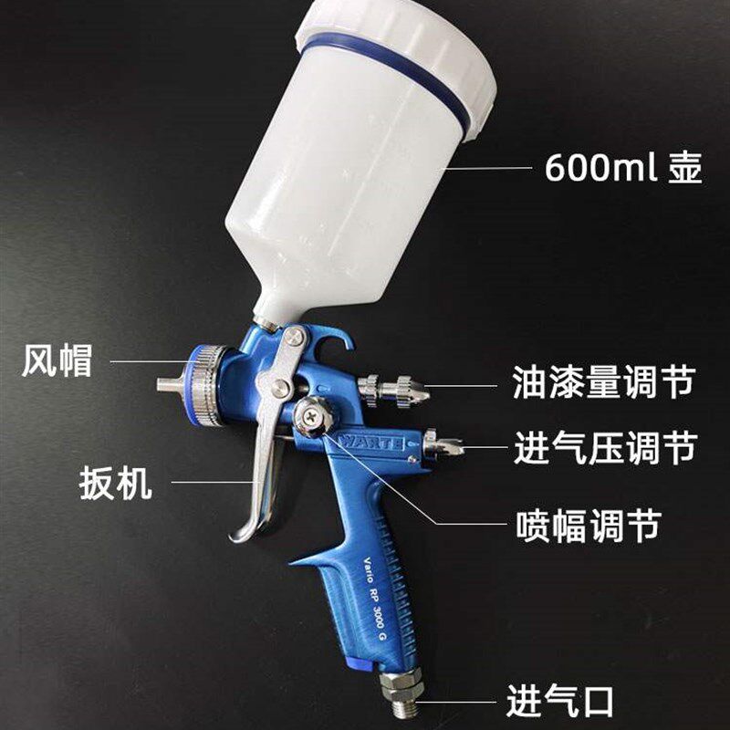 德国瓦而特3000G喷枪 瓦尔特汽车喷漆枪WARTE钣金油漆清漆面漆1.3