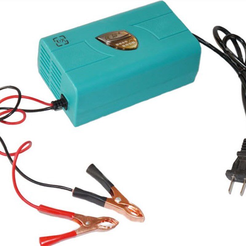 踏板摩托车电瓶冲电机12V智能修复电池充电器12伏6A充电器 20ah