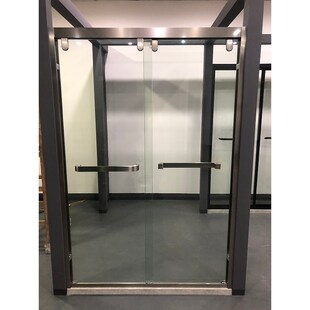 304不锈钢一字型淋浴房玻璃移门干湿分离隔断简易沐Y浴洗澡间潮州