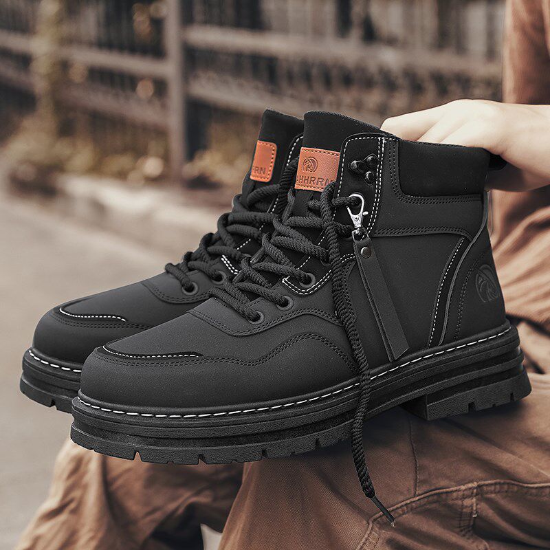 内增高10cmg8cm6cm马丁靴男高帮大黄靴透气秋季男士工装增高鞋12c