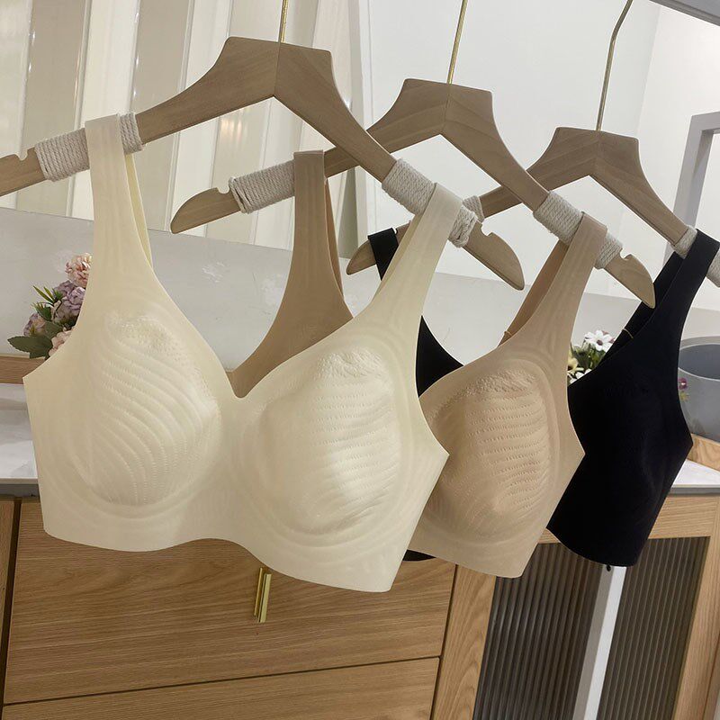 薄款无痕内衣女美背文胸大胸显小聚拢无钢圈防下垂舒适裹胸罩简约