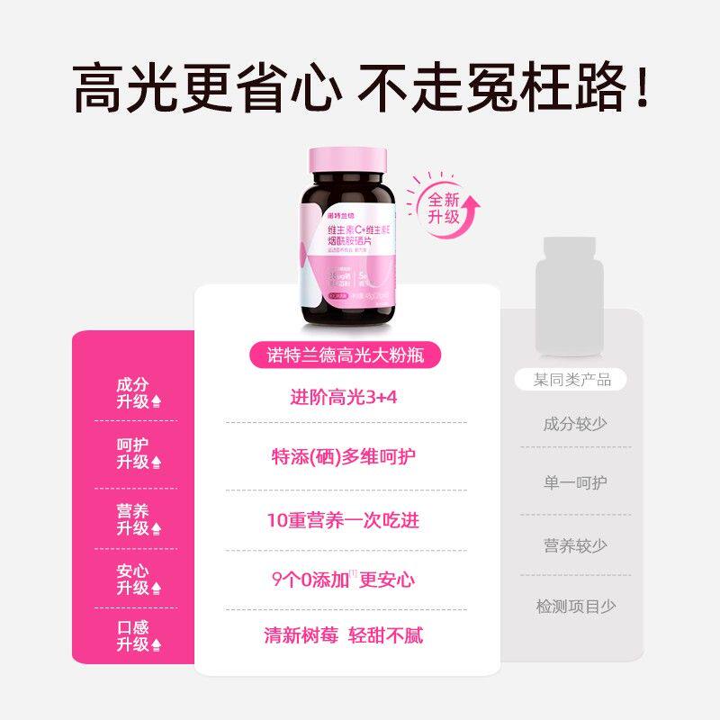 诺特兰德维生素C+E+烟酰胺+硒咀嚼片烟酸VE复合维生素营养VBvc