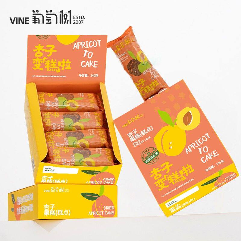 葡萄树新疆杏子果糕健康零食早餐糕点美味健康240g/盒*1/2