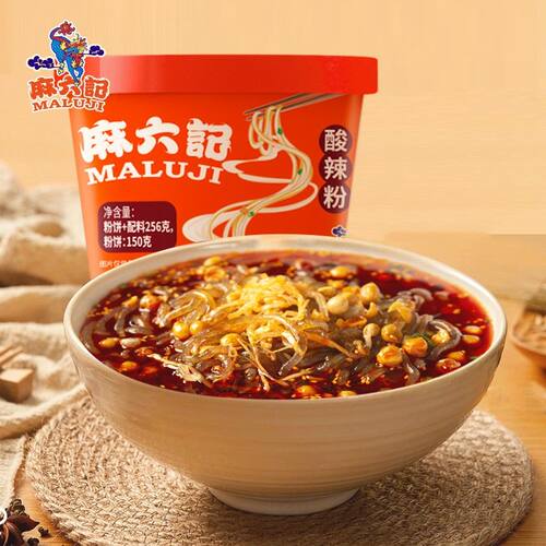 麻六记&M.LanPanda萌兰联名款酸辣粉256g*4/6桶粗粉冲泡即食粉丝