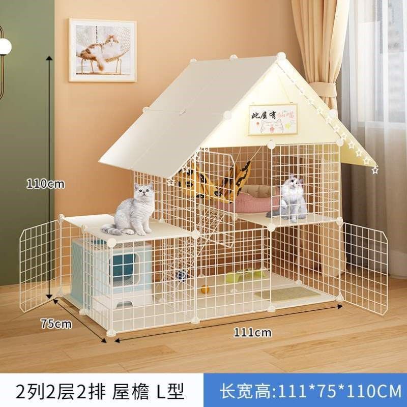 猫窝猫咪自由别墅超大笼子豪华猫组装舍不卡空间狗笼子猫脚笼家用