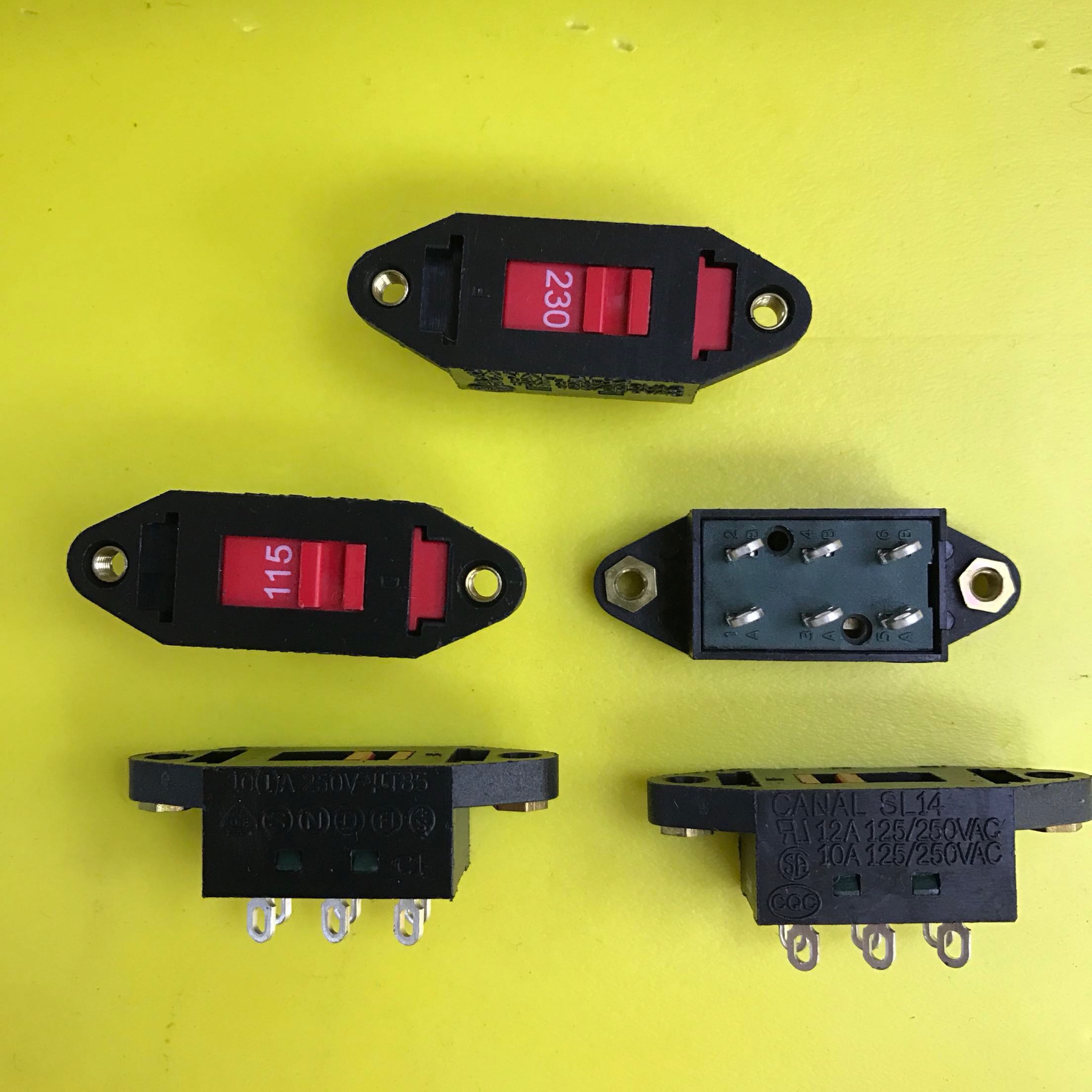 台湾进口滑动开关115转230转换开关2档6脚SL14系列双排脚开关