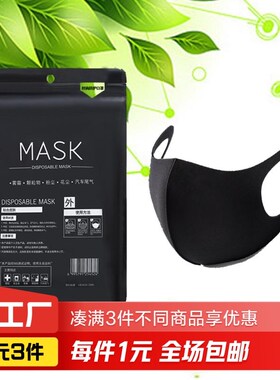冰丝薄款口罩黑色1只
