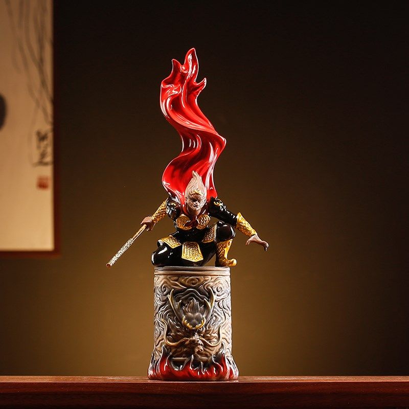 猴年生肖猴陶瓷齐天大圣斗战圣佛中式创意摆件家居客厅玄关装饰品