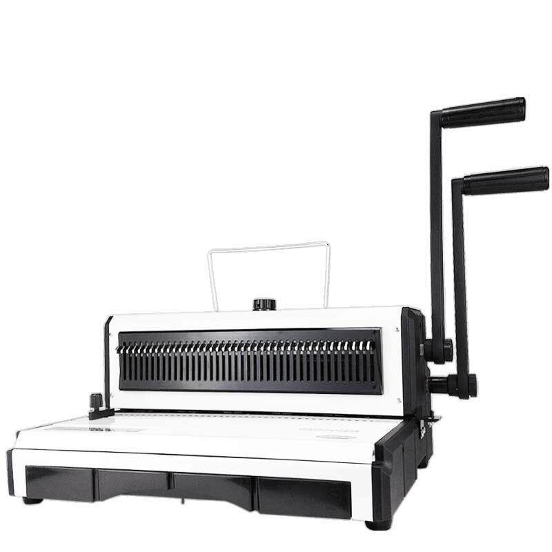 T970R铁圈装订机双线圈装订机全抽刀40孔圆孔打孔机台历铁圈机