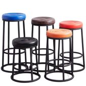 甄选酒吧椅圆形吧台凳铁艺KTV吧凳手机店柜台前台凳子商用脚凳椅