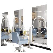 甄选理发店专用镜子带灯美发镜台面网红潮款 发廊挂墙剪发化妆镜